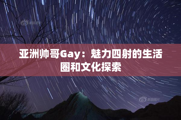 亚洲帅哥Gay：魅力四射的生活圈和文化探索
