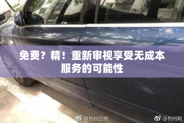 免费？精！重新审视享受无成本服务的可能性