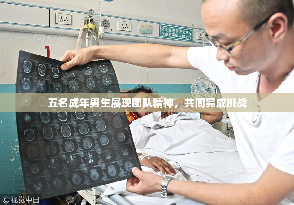 五名成年男生展现团队精神，共同完成挑战
