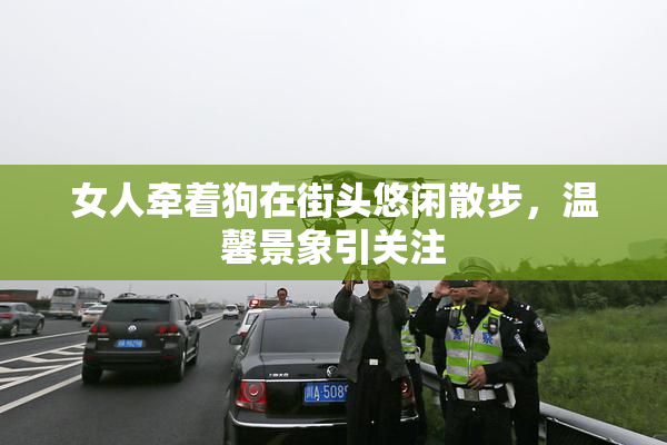 女人牵着狗在街头悠闲散步，温馨景象引关注