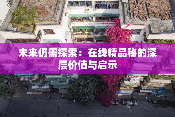 未来仍需探索：在线精品秘的深层价值与启示