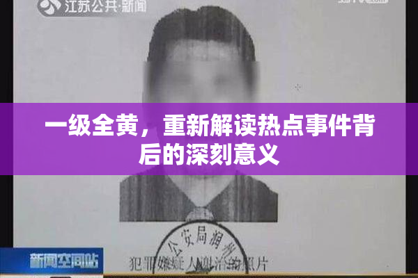 一级全黄，重新解读热点事件背后的深刻意义