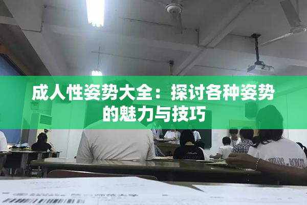 成人性姿势大全：探讨各种姿势的魅力与技巧