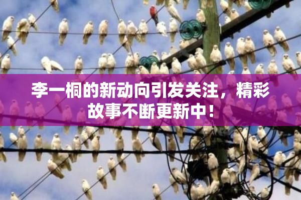 李一桐的新动向引发关注，精彩故事不断更新中！