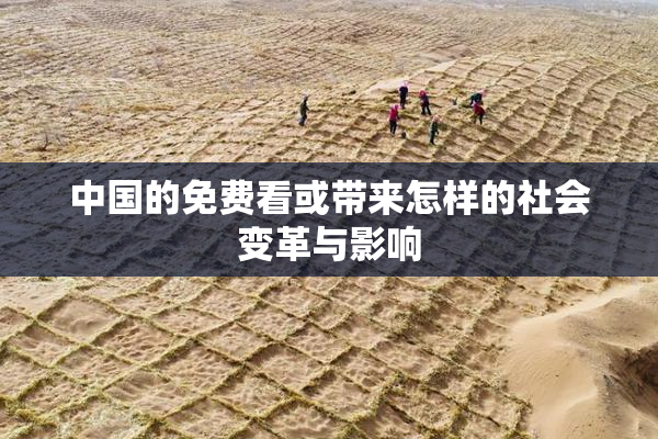 中国的免费看或带来怎样的社会变革与影响