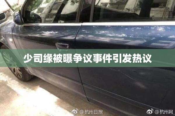 少司缘被曝争议事件引发热议