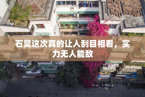 石昊这次真的让人刮目相看，实力无人能敌