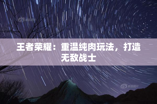 王者荣耀：重温纯肉玩法，打造无敌战士