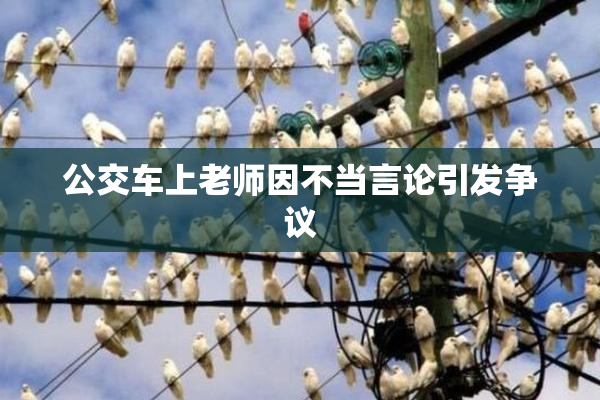 公交车上老师因不当言论引发争议