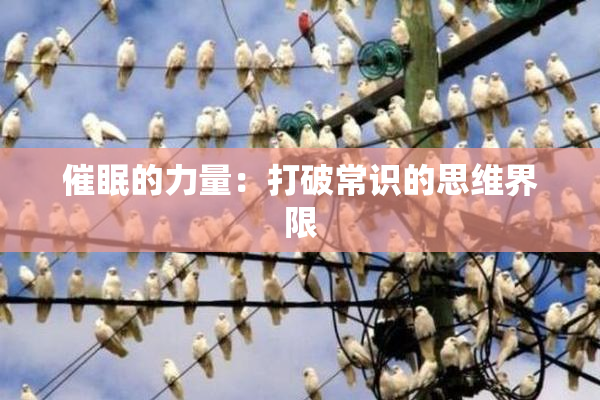 催眠的力量：打破常识的思维界限
