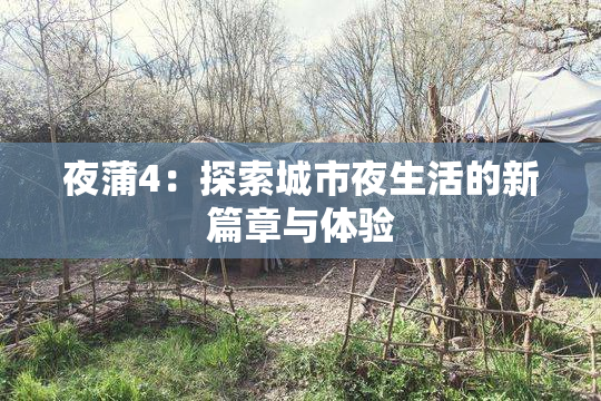 夜蒲4：探索城市夜生活的新篇章与体验