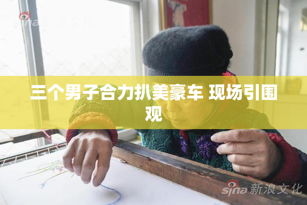 三个男子合力扒美豪车 现场引围观