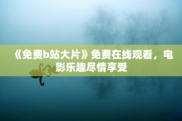 《免费b站大片》免费在线观看，电影乐趣尽情享受