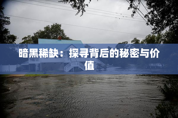 暗黑稀缺：探寻背后的秘密与价值