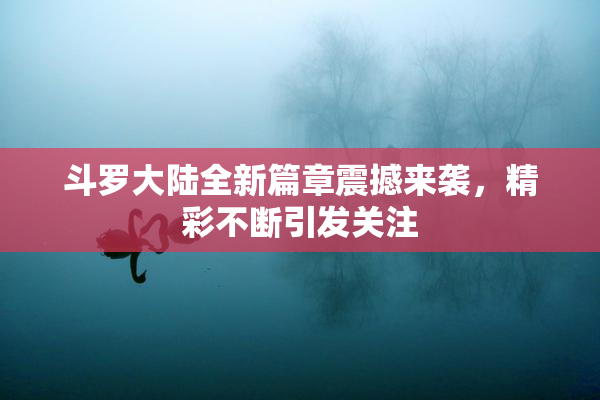 斗罗大陆全新篇章震撼来袭，精彩不断引发关注