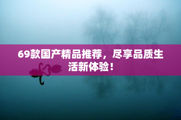 69款国产精品推荐，尽享品质生活新体验！