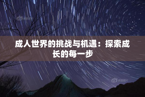 成人世界的挑战与机遇：探索成长的每一步