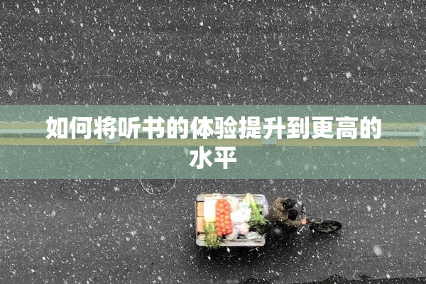 如何将听书的体验提升到更高的水平