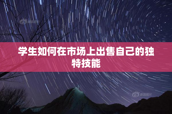 学生如何在市场上出售自己的独特技能
