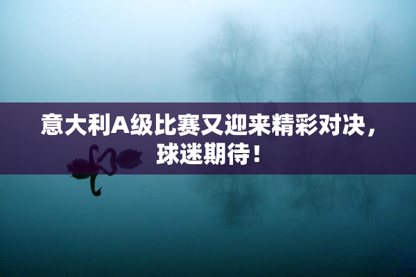 意大利A级比赛又迎来精彩对决，球迷期待！