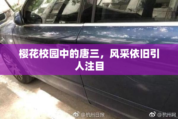 樱花校园中的唐三，风采依旧引人注目