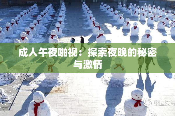 成人午夜啪视：探索夜晚的秘密与激情