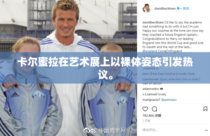 卡尔蜜拉在艺术展上以裸体姿态引发热议。