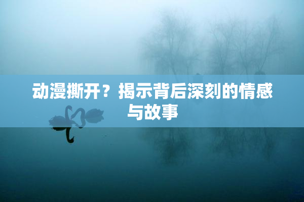 动漫撕开？揭示背后深刻的情感与故事