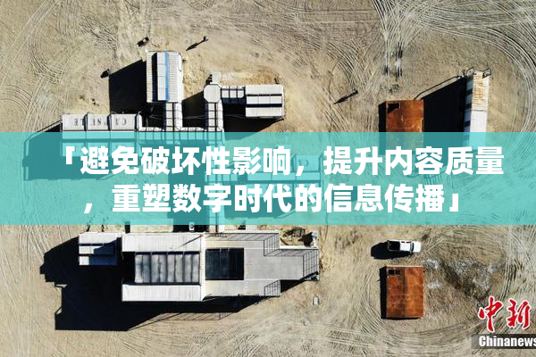 「避免破坏性影响，提升内容质量，重塑数字时代的信息传播」