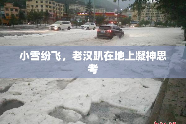 小雪纷飞，老汉趴在地上凝神思考