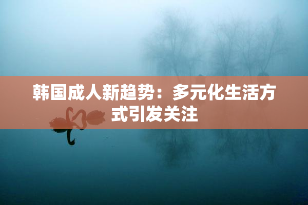 韩国成人新趋势：多元化生活方式引发关注