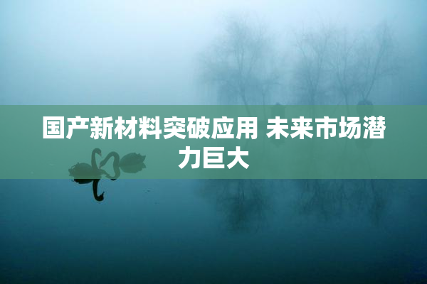 国产新材料突破应用 未来市场潜力巨大