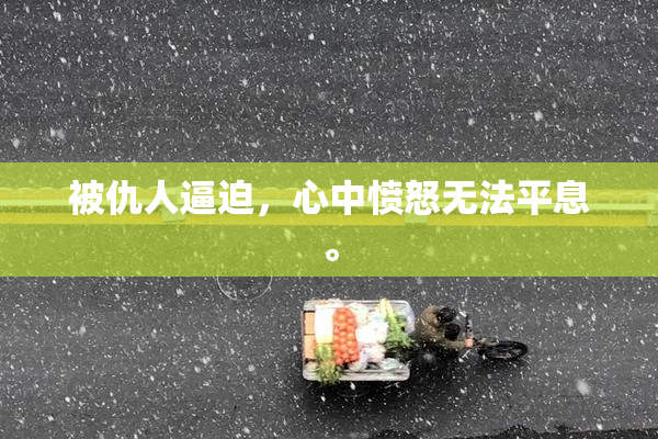被仇人逼迫，心中愤怒无法平息。