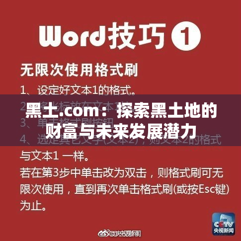 黑土.com：探索黑土地的财富与未来发展潜力