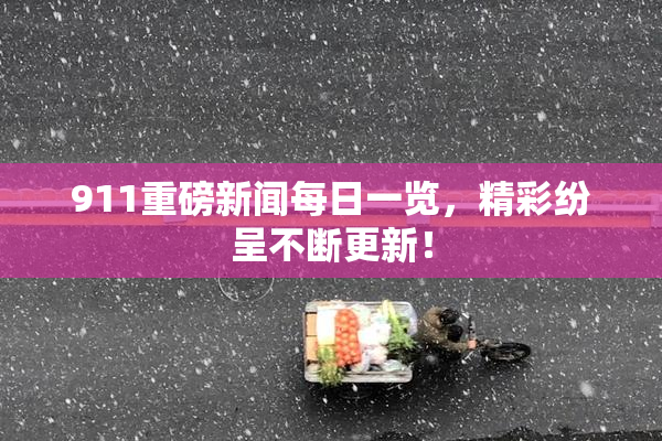 911重磅新闻每日一览，精彩纷呈不断更新！