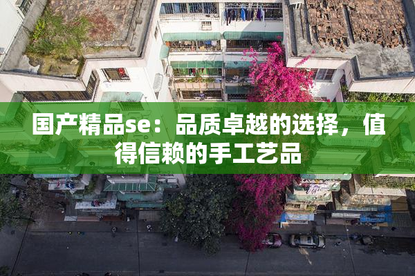 国产精品se：品质卓越的选择，值得信赖的手工艺品