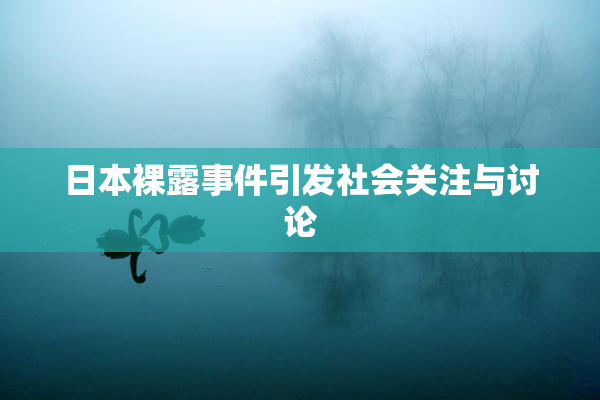 日本裸露事件引发社会关注与讨论