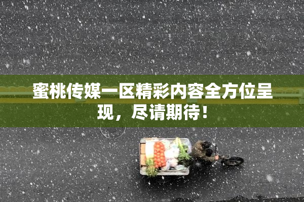 蜜桃传媒一区精彩内容全方位呈现，尽请期待！