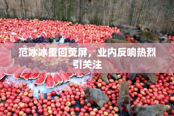 范冰冰重回荧屏，业内反响热烈引关注