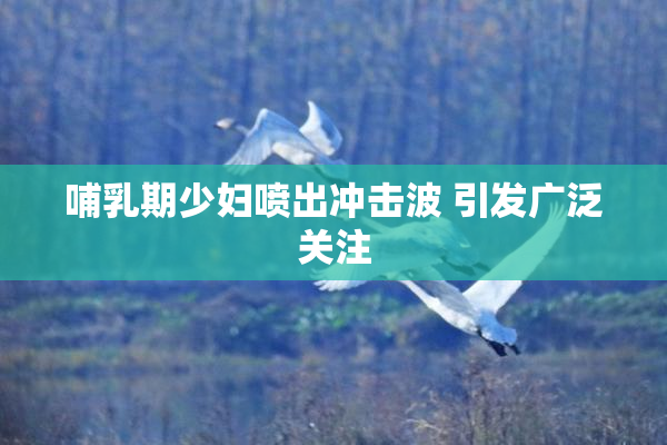 哺乳期少妇喷出冲击波 引发广泛关注