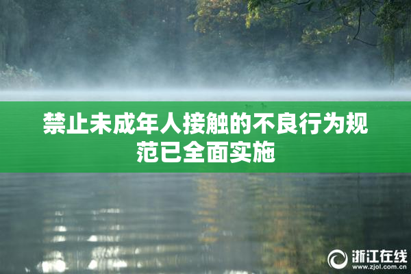 禁止未成年人接触的不良行为规范已全面实施