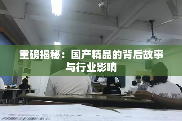 重磅揭秘：国产精品的背后故事与行业影响