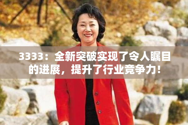 3333：全新突破实现了令人瞩目的进展，提升了行业竞争力！