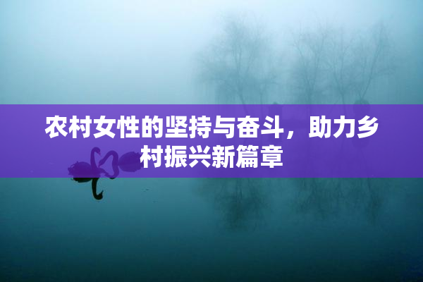 农村女性的坚持与奋斗，助力乡村振兴新篇章