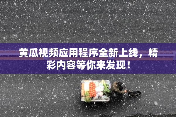 黄瓜视频应用程序全新上线，精彩内容等你来发现！
