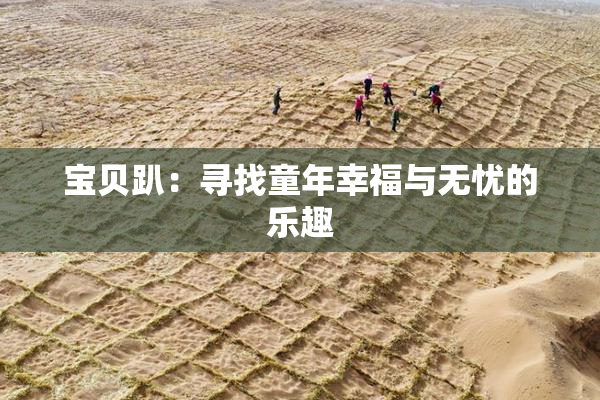 宝贝趴：寻找童年幸福与无忧的乐趣