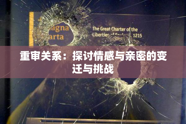 重审关系：探讨情感与亲密的变迁与挑战