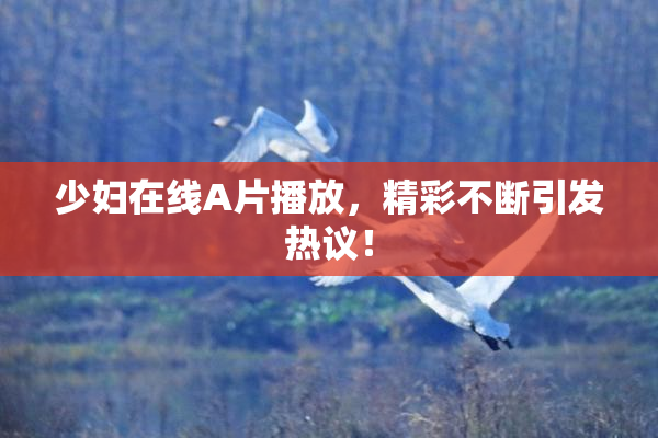 少妇在线A片播放，精彩不断引发热议！