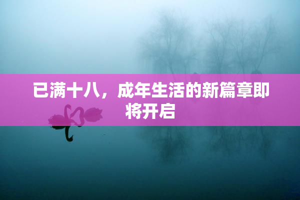 已满十八，成年生活的新篇章即将开启