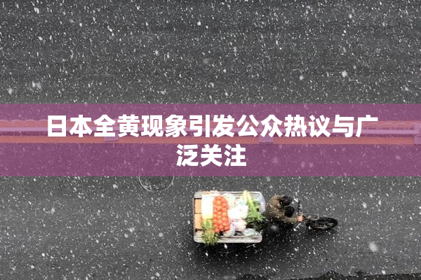 日本全黄现象引发公众热议与广泛关注